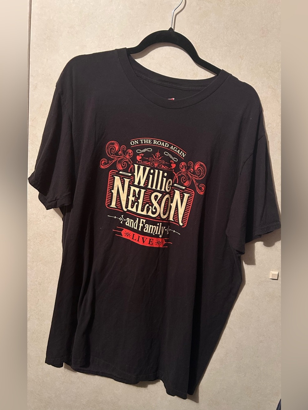 Willie Nelson and Family Live 2X Black Graphic Tour T‑Shirt